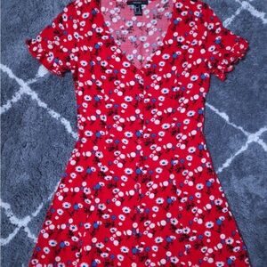 Forever 21 Red Floral Mini Dress